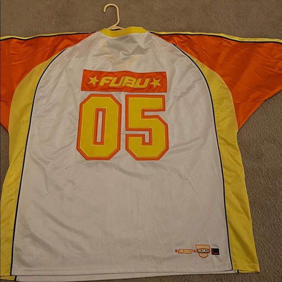 FUBU Yellow and White Sports Jersey Sz 5XL - Picture 10 of 10